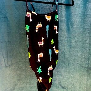 Jolyn Tie-Back Athletic Llama Swimsuit